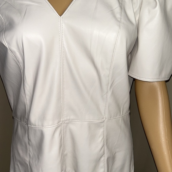 DKNY Faux leather beige dress size 8 - Picture 13 of 14